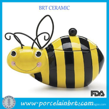 Vente en gros Creative Honey Bumble Bee Ceramic Cookie Storage Jar